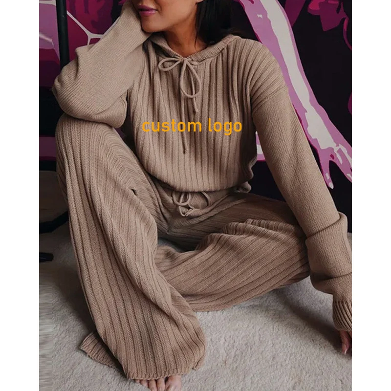 

Loose Long Sleeve Tracksuit 2 Two Piece Set Custom Logo Woman Sweatsuit Hoodie Jogging Casual Women Home Wear Outfit Fall Set, Picture