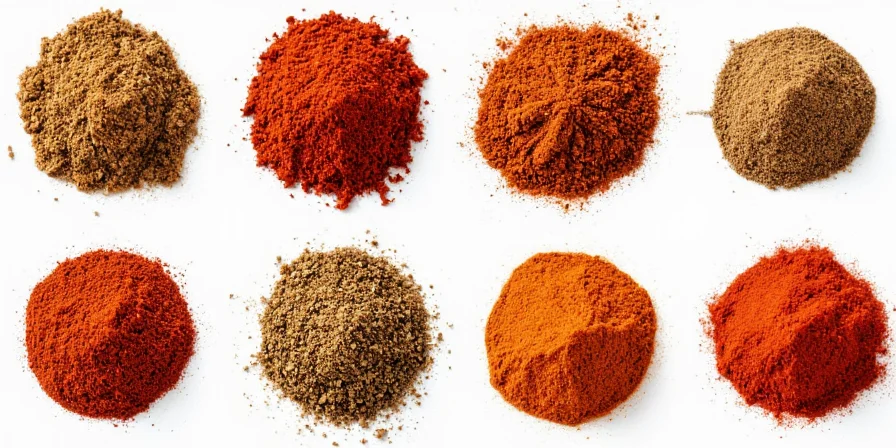 Colorful Mexican spice stall at a market