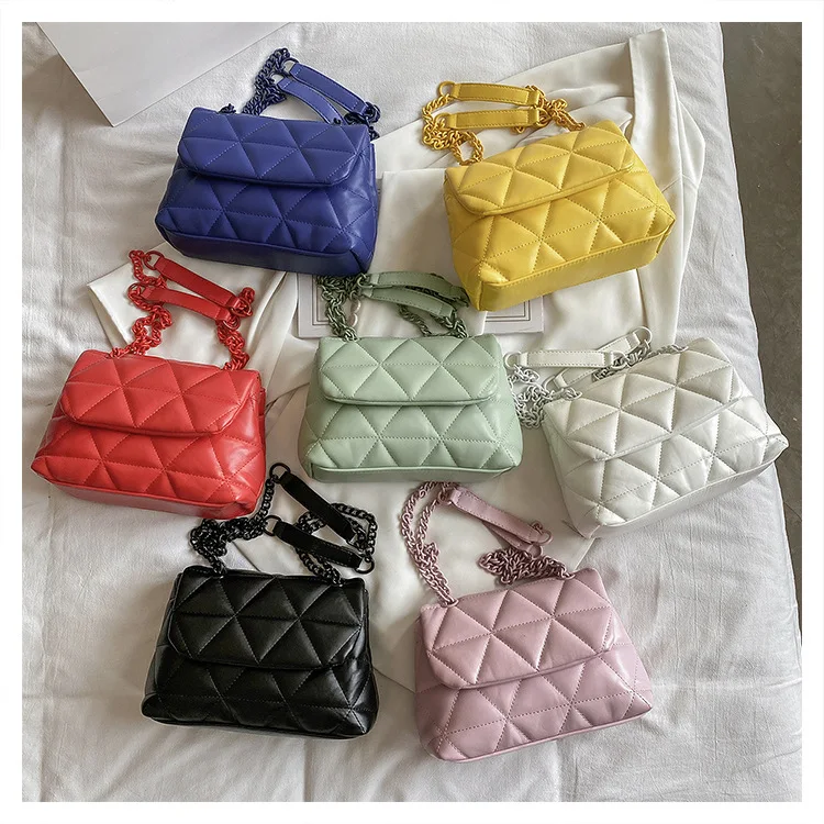 

Triangle line Underarm bag 2021 New Design High quality PU Leather Women's Designer Handbag Luxury brand Shoulder Messenger Bag, 7 colors