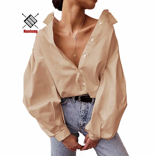 

Hot Selling Wholesale High Quality Puff Sleeve Blouses Elegant Women Tops