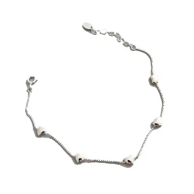 

Simple Design Women Bangles Silver 925 Heart Shape Bracelets