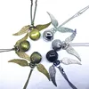 Retro Bronze Harry Potter Ball Wings Antique Vintage Quartz Pocket Watch Analog Pendant Necklace Fob Watches QKEY-2006