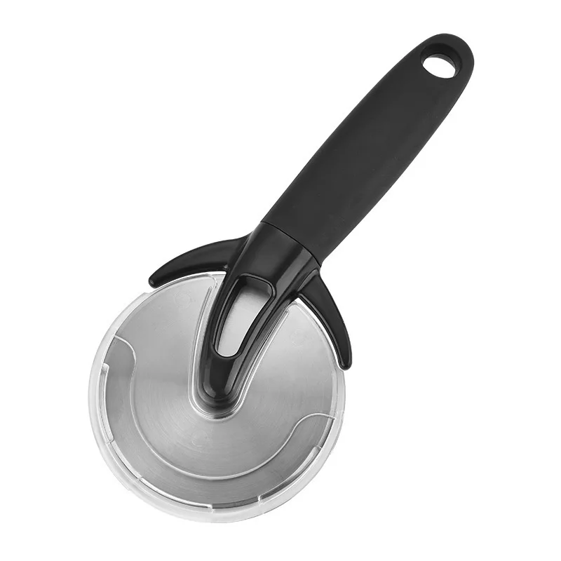 

With Protective Cover Stainless Steel Black ABS Handle Pizza Cutter Wheel Knife
