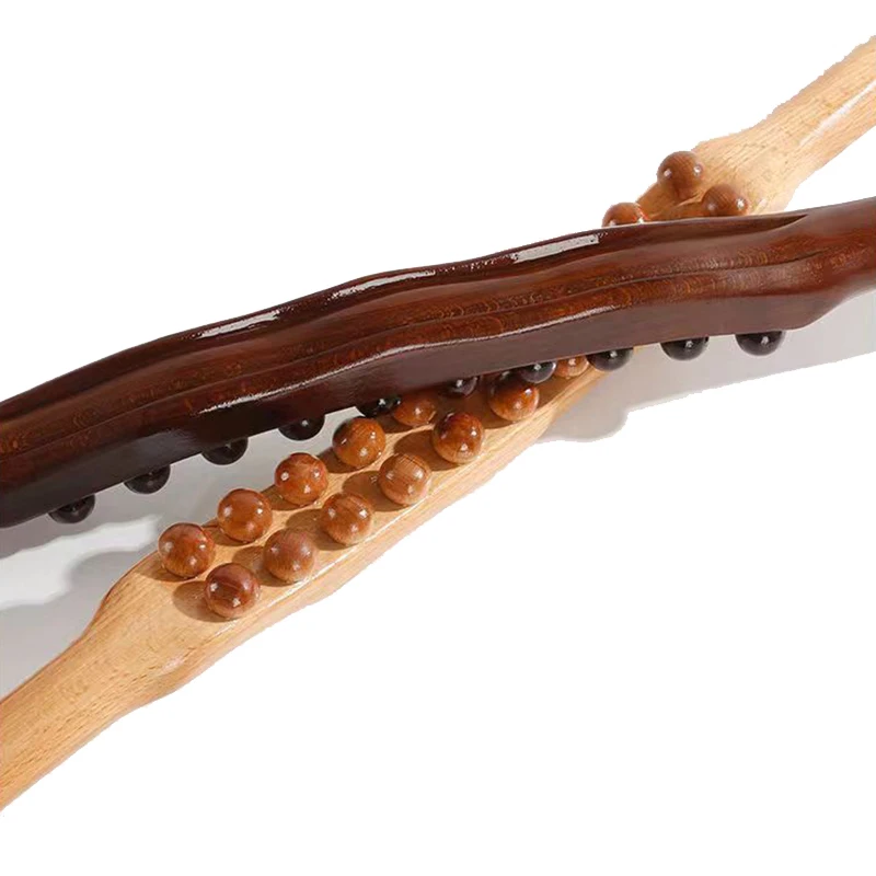 

20 Beads Point Treatment Guasha Relax Body Natural Carbonized Wood Scraping Massage Stick Back Massager Spa Therapy Tool