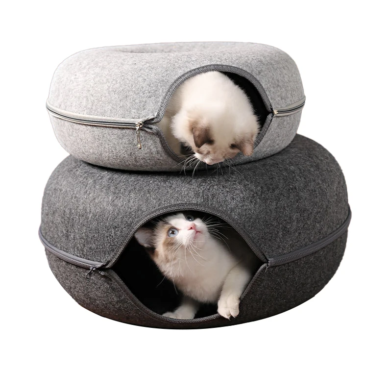 

Cats House Basket Natural Felt Pet Toy Cat Tunnel Cave Beds Nest Funny Round Egg-Type with Mat For Small Dogs Puppy Pet Supplies