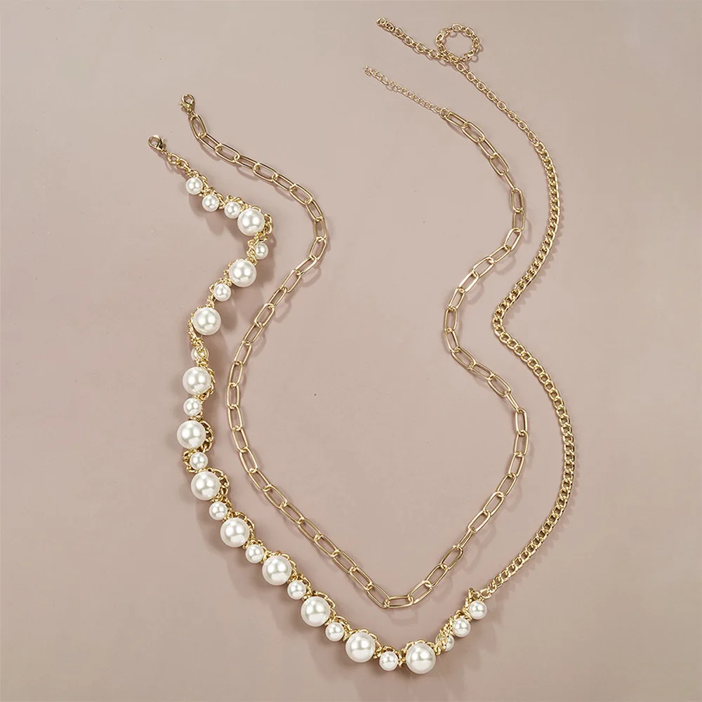 

Wholesale Body Jewelry Bra Chain Bod Pearl Necklace Body Chain Fashion Double Alloy Body Chain Jewelry For Women, Golden color