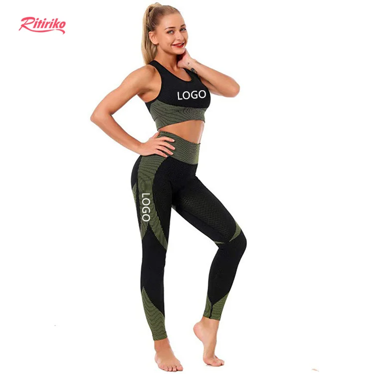 

Girls Gym Suit Ladies Gymwear Women Crop Tops Active Wear Ribbed Seamless Activewear Yoga Bra 2Pc Yoga Set Tracksuits for Women, Pink, black