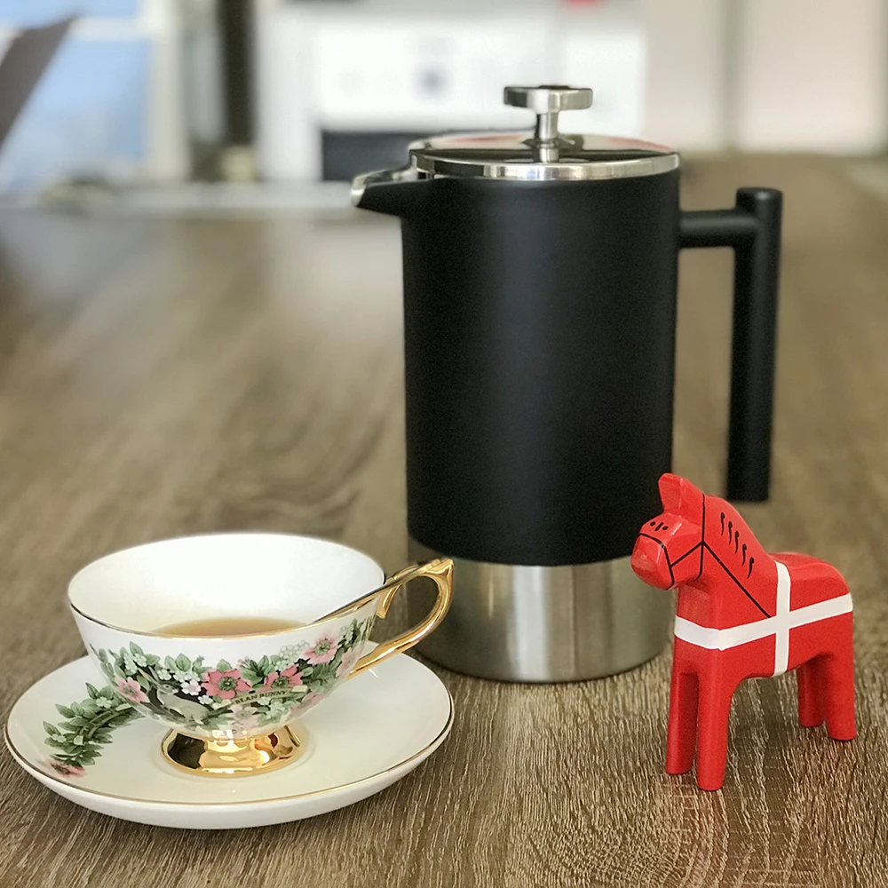 

Manufacturer Custom Design Plunger Coffee Tea portable Stainless Steel Double Wall Cafetiere French Press