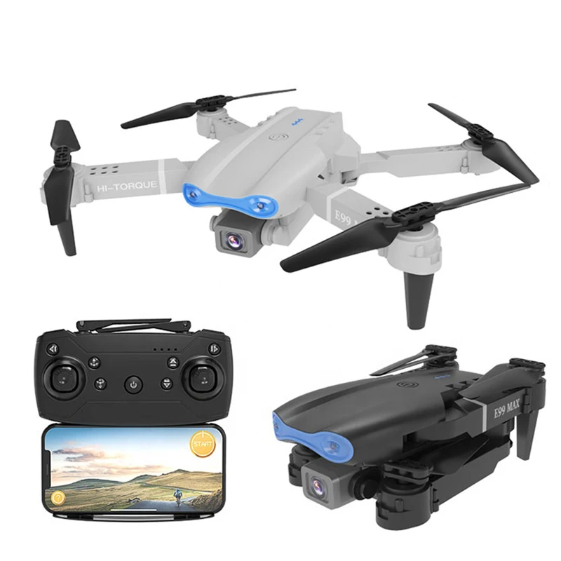 

New 2021 pro rc mini drone e99 max 4k dual camera wifi fpv quadcopter foldable drones kid toy wild angle helicopter dron e99 max