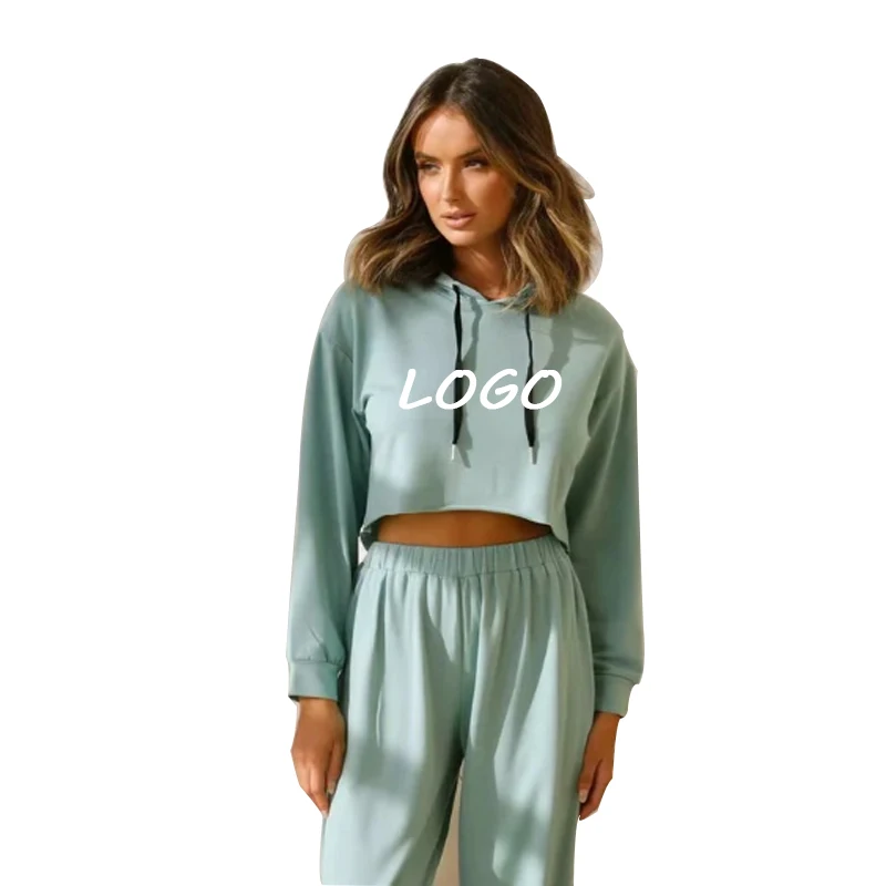 

women's hoodies 95 Cotton 5 Spandex Women Sweater Wholesale Sweat Shirt Custom Sports Crop Hoodie hoodies for women