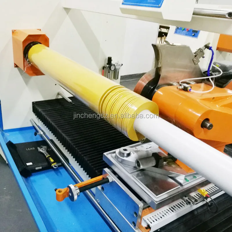 Cnc Control High Speed 400mm Blade Automatic Adhesive Double Sides Tape Log Roll Cutting Machine