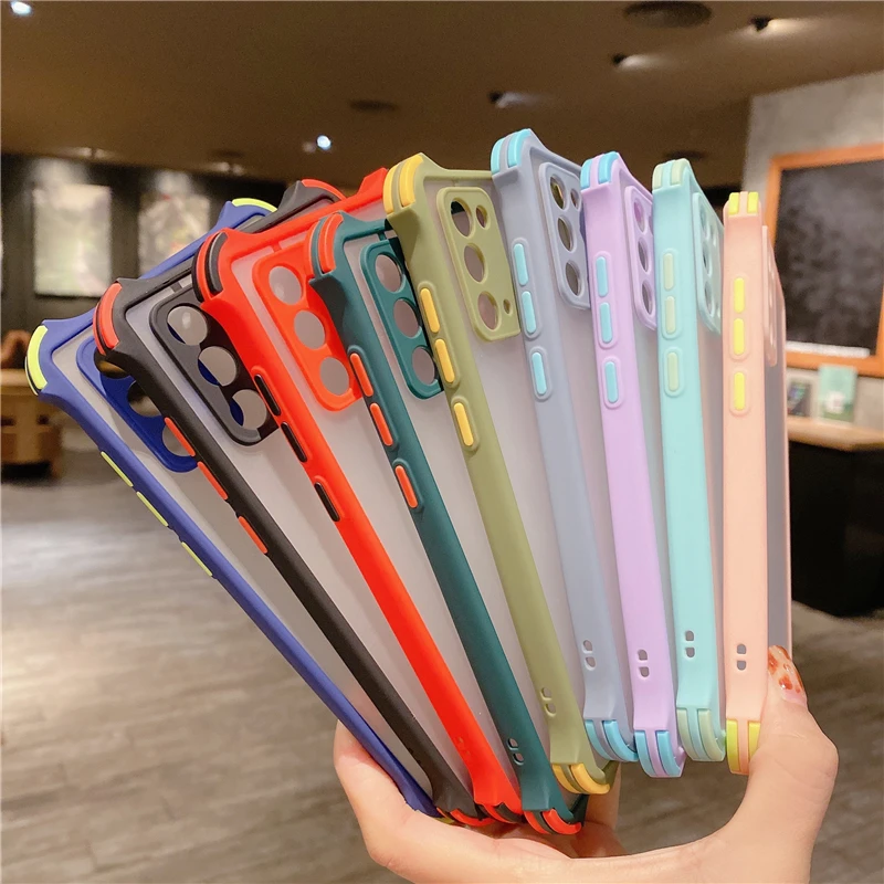 

Camera Protection Frosted Anti Fall Shockproof Phone Case For Samsung Galaxy Note S20 S21 Ultra S10 S9 A32 A52 A72 A42 M51 A12, 9 colors