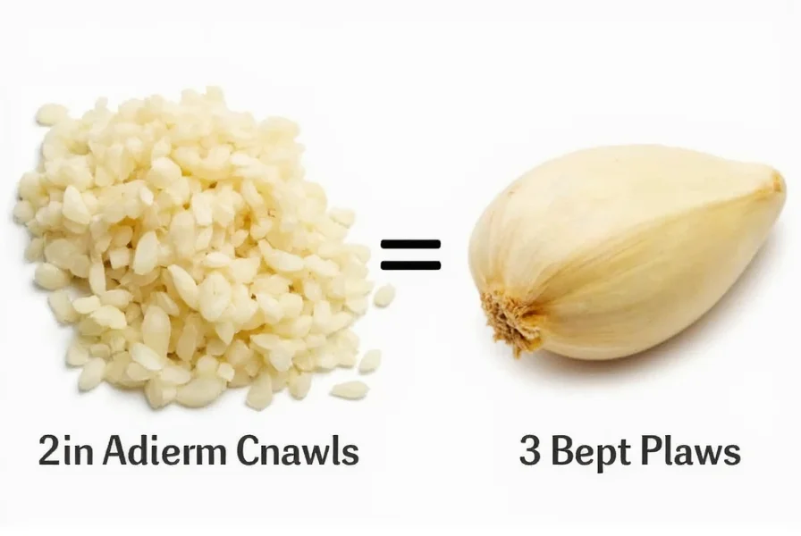 Chef measuring minced garlic with proper kitchen tools