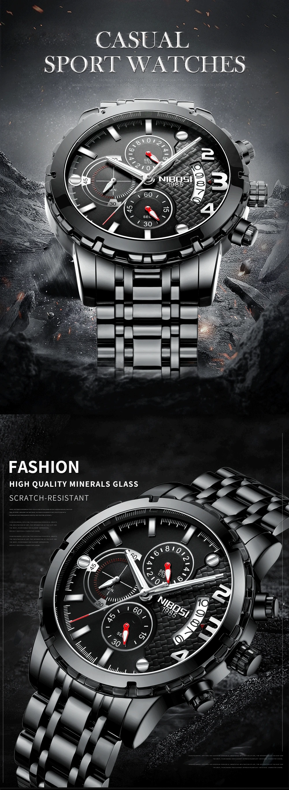 Nibosi Reloj Hombre 2020 Mens Watches Top Brand Luxury Chronograph