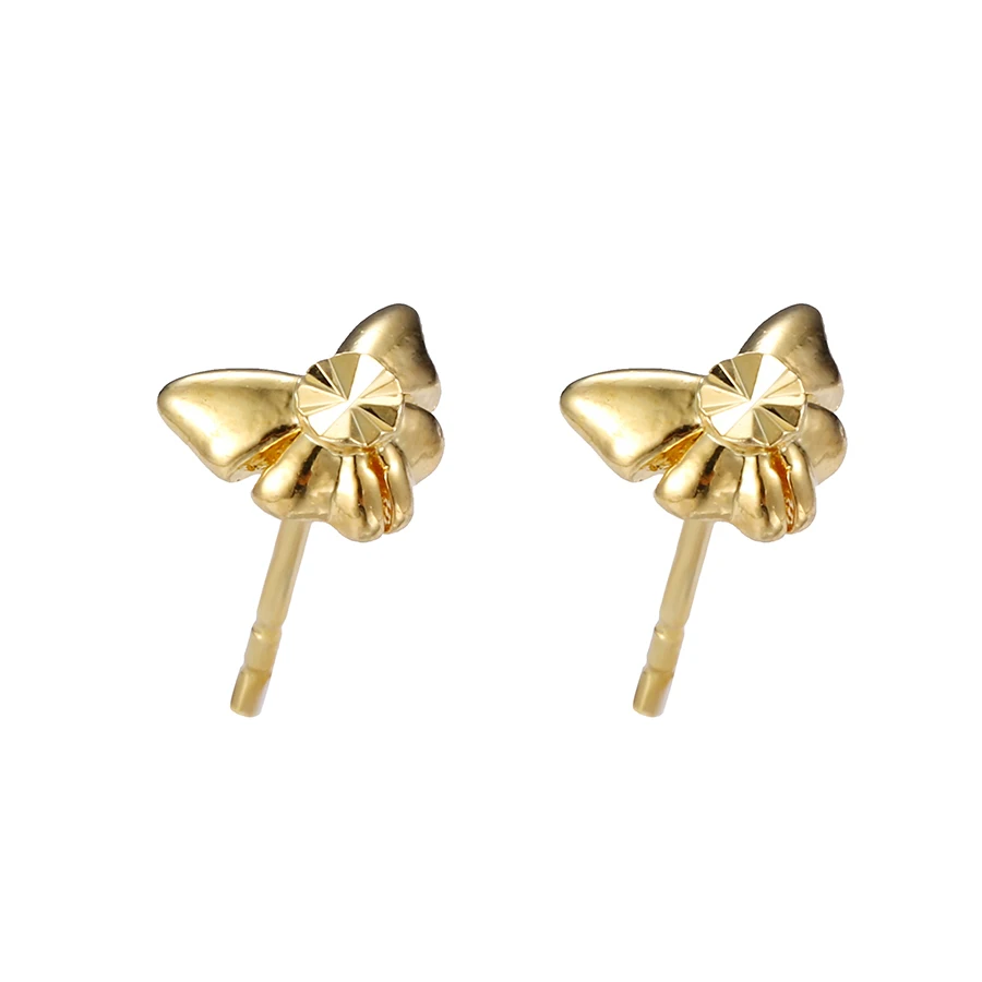 

95966 xuping fashion jewelry simple 24k gold plated bow design wholesale stud earrings
