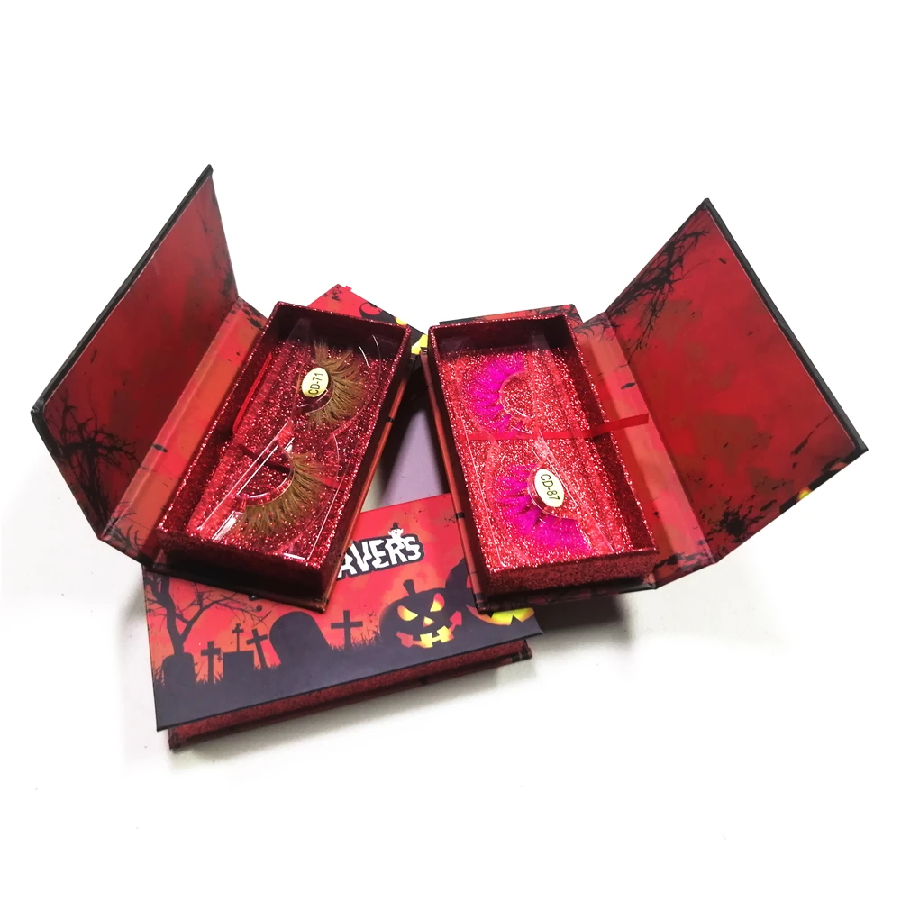 

Halloween Party Makeup mink strip eyelashes real mink colored eyelashes, Colorful