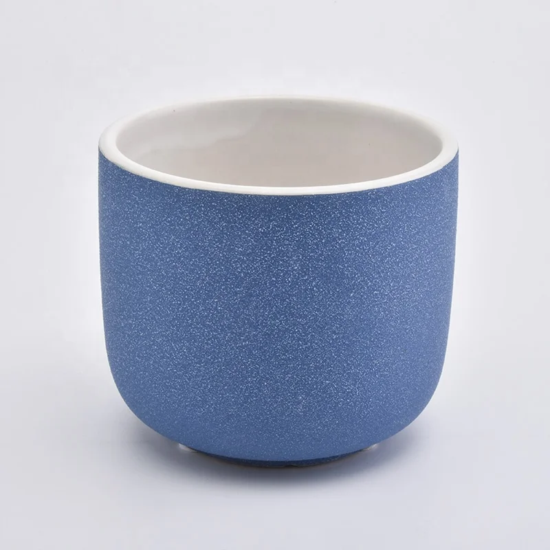 Customized matte blue votive candle jars home decor