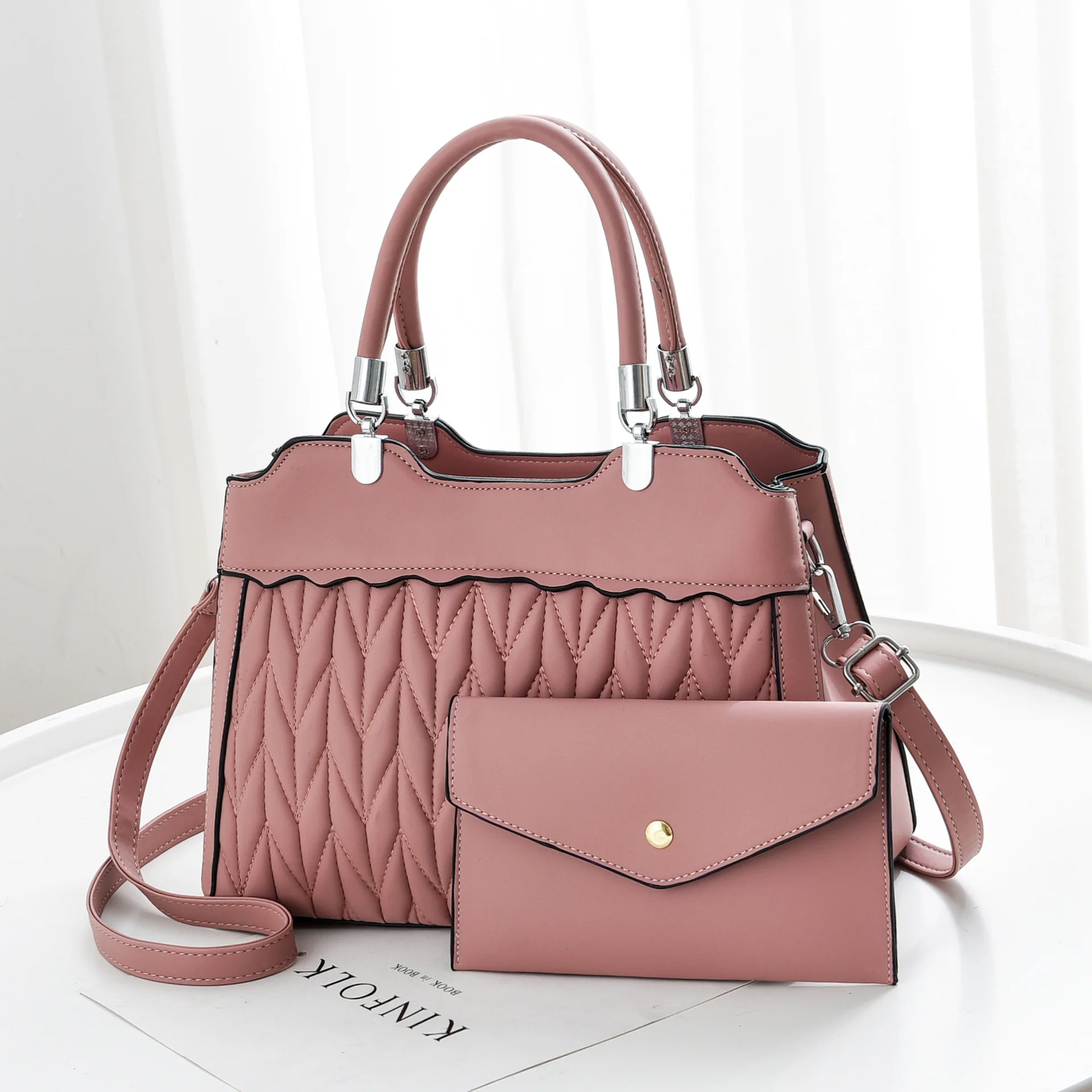 

Classic handbags ladies bags women shoulder pu leather set hand bag wholesale custom purse and handbag