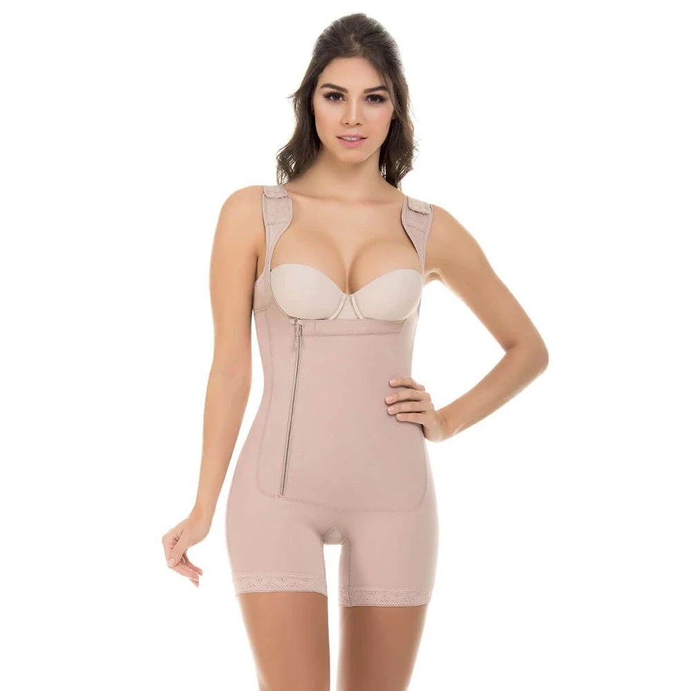 

faja colombianas shapewear faja post surgery, Black/apricot