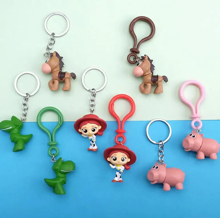 

Free Shipping Toy Story 4 Cartoon Woody Jessie Action figure collectible Doll toy Keychain for kids gift, Colorful