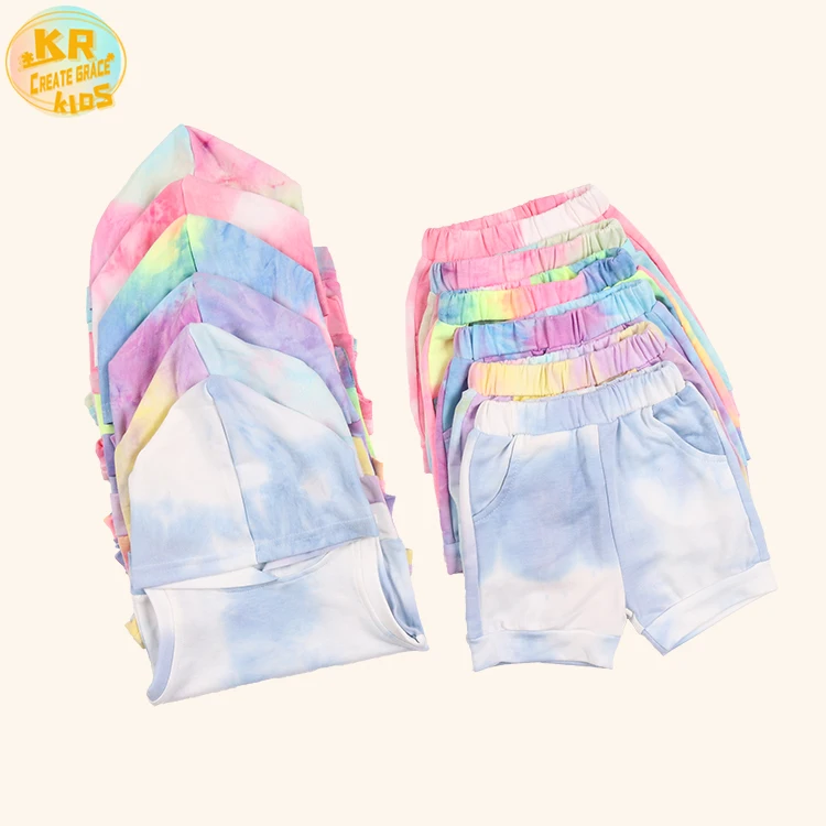 

Latest Design Pullover Baby Girl Outfits Tie-dye Fashion Kid Custom Jogger Sets Summer Clothing Set