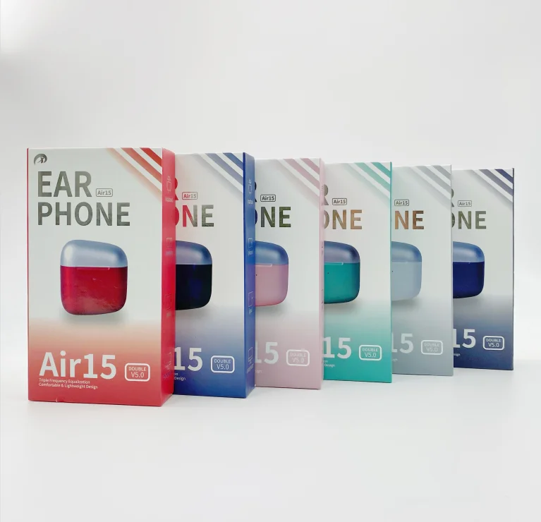 

Air15 wireless earphone in-ear mini macaron TWS earphone air15 colorful Pro HIFI music earphone sports earplugs, White