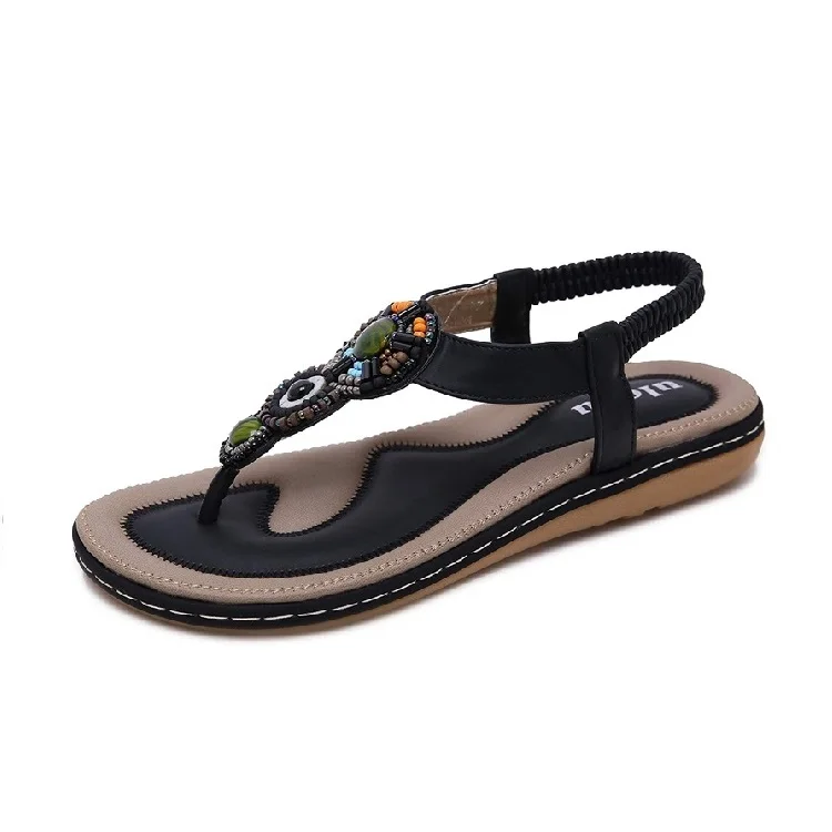 

Factory sale new products Sandals Women Summer Flip Flops Bohemian Flat Toe Separator With Rhinestones