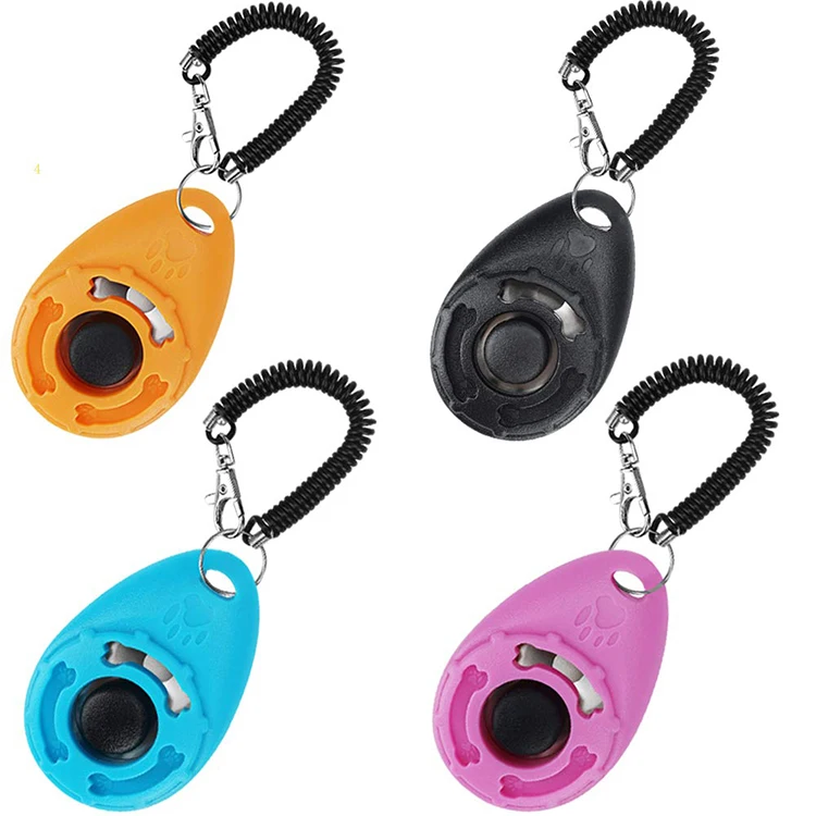 

Customized Logo Pet Training Dog Trainer Clicker Manual Wrist Strap Ring Clicker Press Training