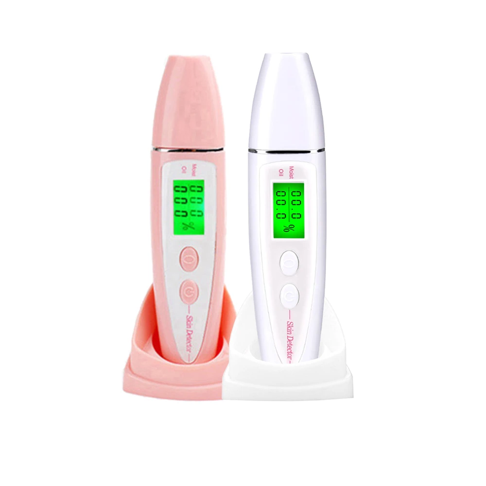 

Home moisture oil detection Digital display tester Moisture Tester healthy skin tester skin analyzer, White+pink