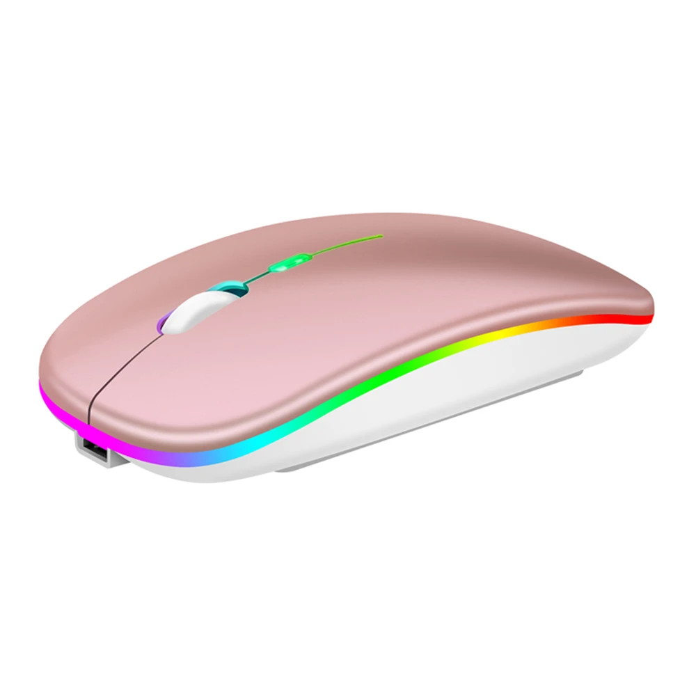 

Best Ultra-Thin BM110 Wireless Computer Mouse Silent Rechargeable A2 Gaming Mouse Gamer Inalambrico Sem Fio LED Colorful Light, Black, white, rose gold, gray