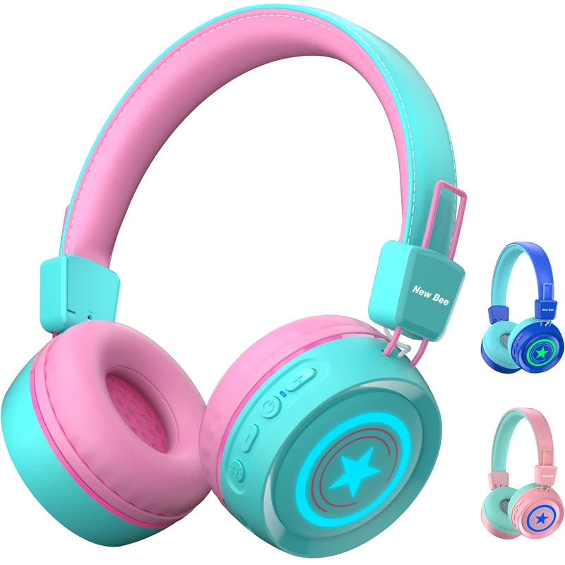 

New Arrivals New Bee KH22B Noise Cancelling Kids Headset Wireless Bluetooth Headphones for School