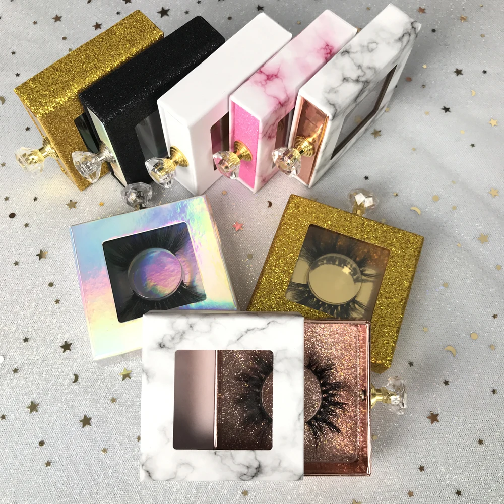

Customized Luxury Lashes Box Nature Black Cotton Band 3D Mink 25mm Eyelash Vendor