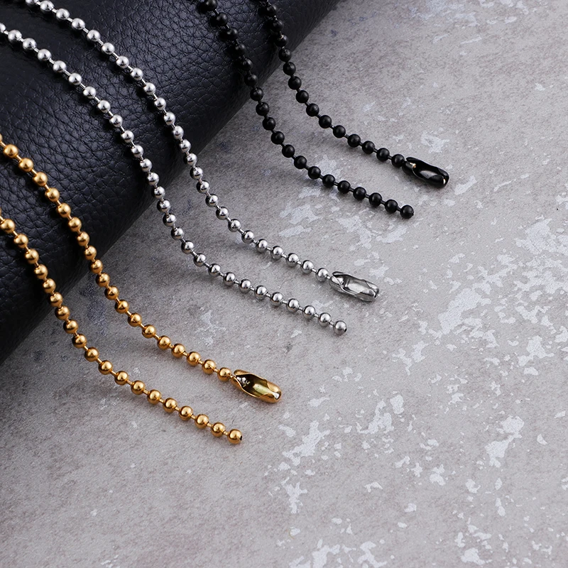 

2021 woman tops fashionable stainless steel 3mm Wave Bead Chain 45cm