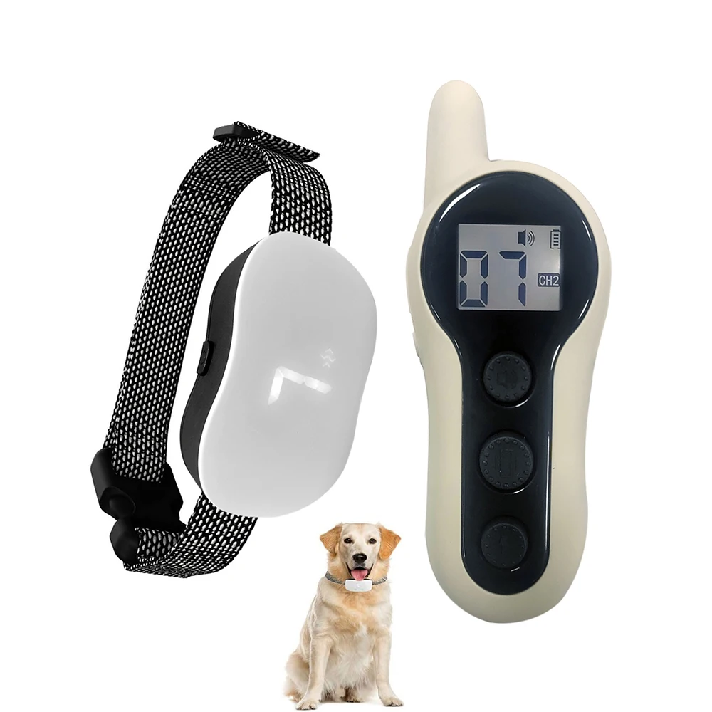 

High Quality New Product Remote Control And Receiver Dual Screen Display Pet Training Collar With Ce Certification, Black/white