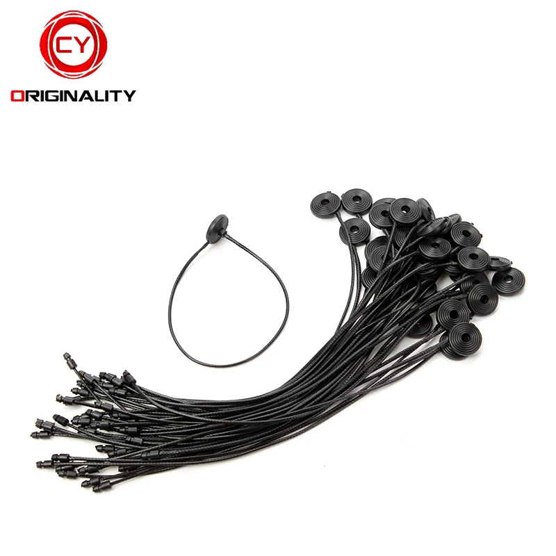 

Elastic Rope Hang Tag High Quality Garment Plastic String Lock Clothing String Hang Tag Hanging Grain for clothes, Black white