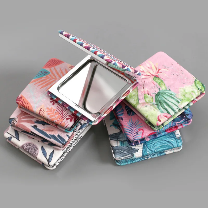 

Amazon Hot Selling Popular Double Side Customized Portable Vanity Mirror Hand Pocket Magic Makeup Mirror, Customized color