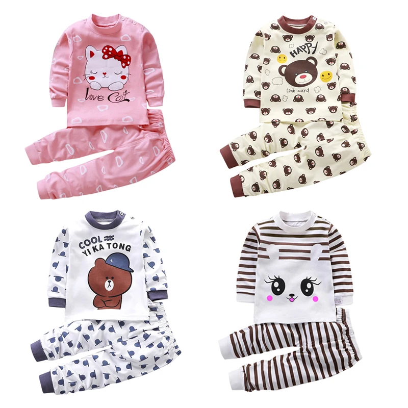 

Boy and girl pajamas set kids home service suit children's cotton pajama suit baby clothes
