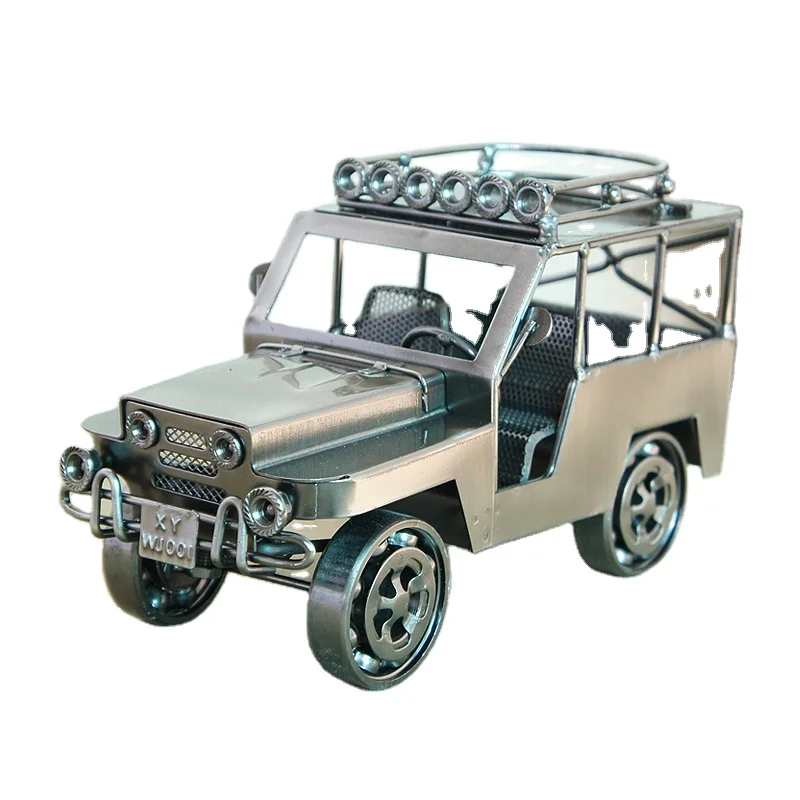 

2020 Creatvie Fashionable Ornaments Vintage Metal Cool Classic Car Model for Home Decoration, Bronze and grey