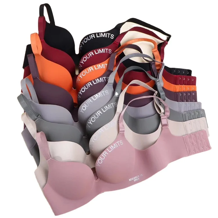 

Girl 32 size boobs bra A B Small Cup Women thick Letter Seamless Panty wireless bra sets ladies Brief Sets Push Up Panties Bra