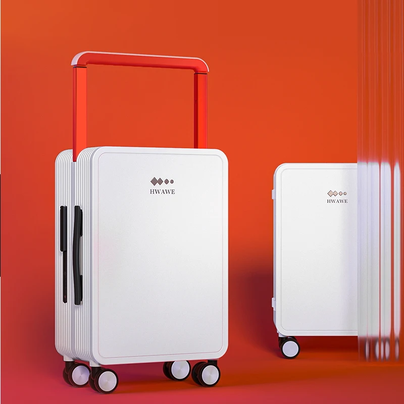 

Leaves king luggage Fashionable Beautiful Lady PCSuitcase Cabin Luggage With Wide trolley and 4 Universal Wheels, Red or customized color