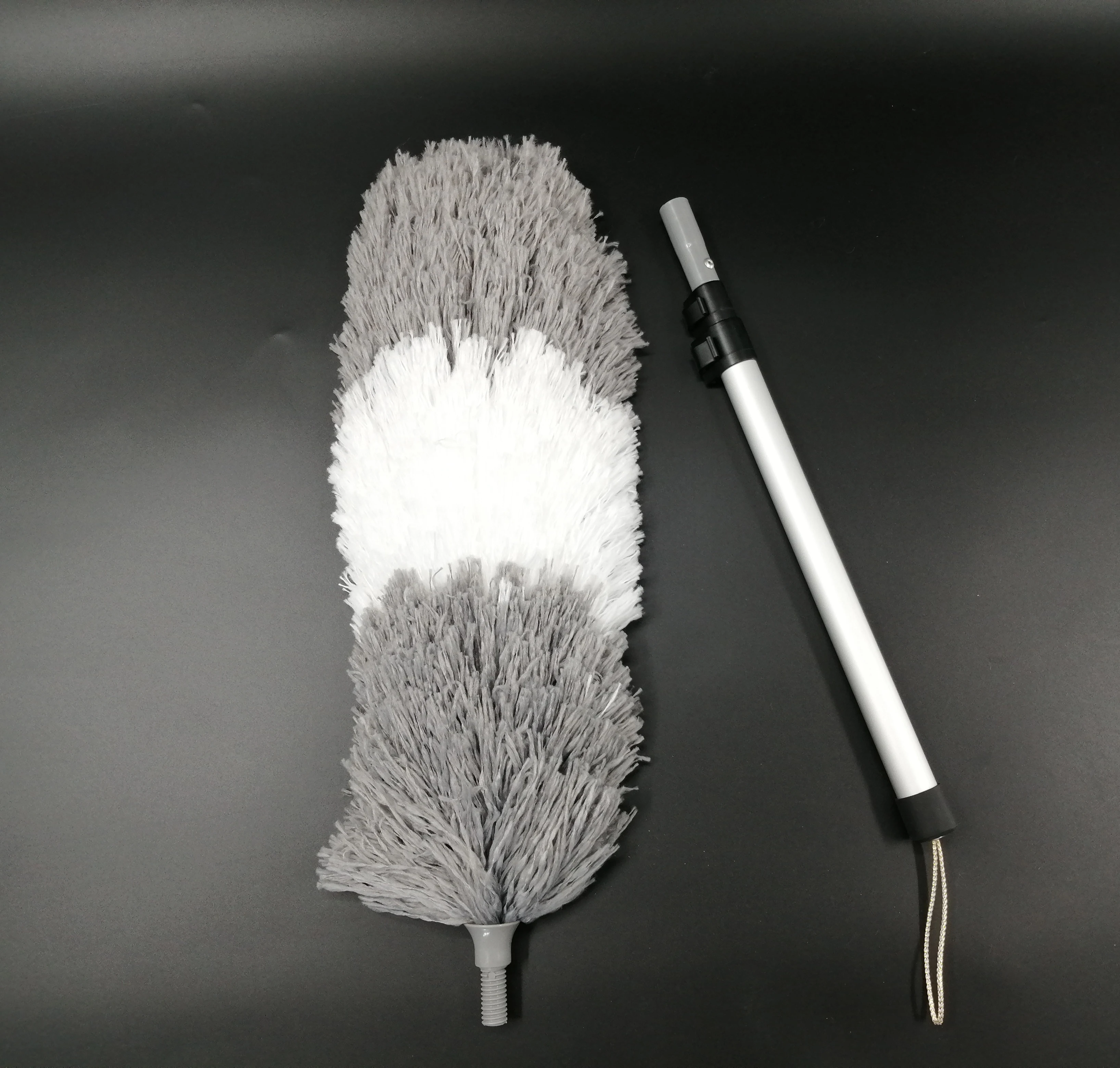 

3 section telescopic extendable aluminum pole microfiber flexible extendable pole cobweb duster