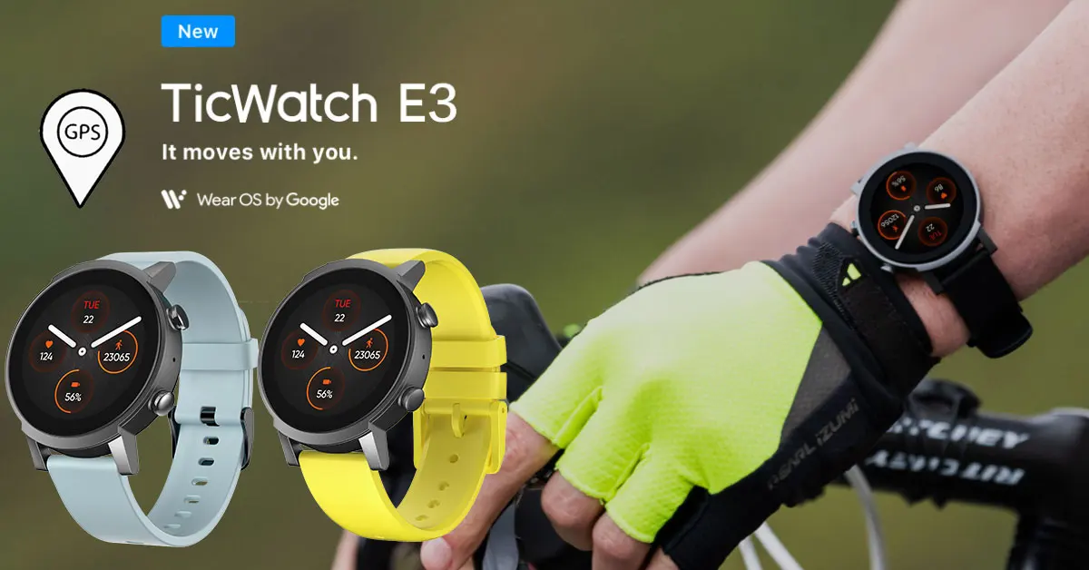 Ticwatch E3 Smart Watch Men's Wear OS By Google Watch IOS, 42% OFF