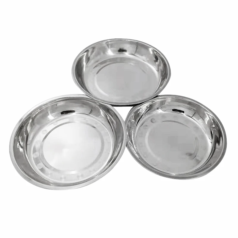 Round Metal Food Plate Stainless Steel Deep Dinner Plate For Home ...