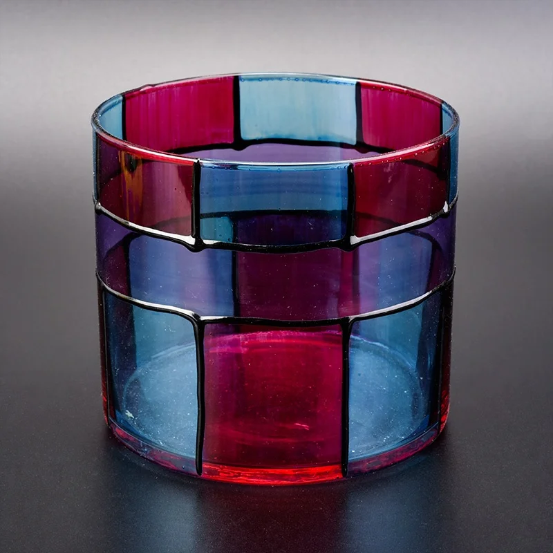 Handmade cylinder Glass Candle holder wholesales