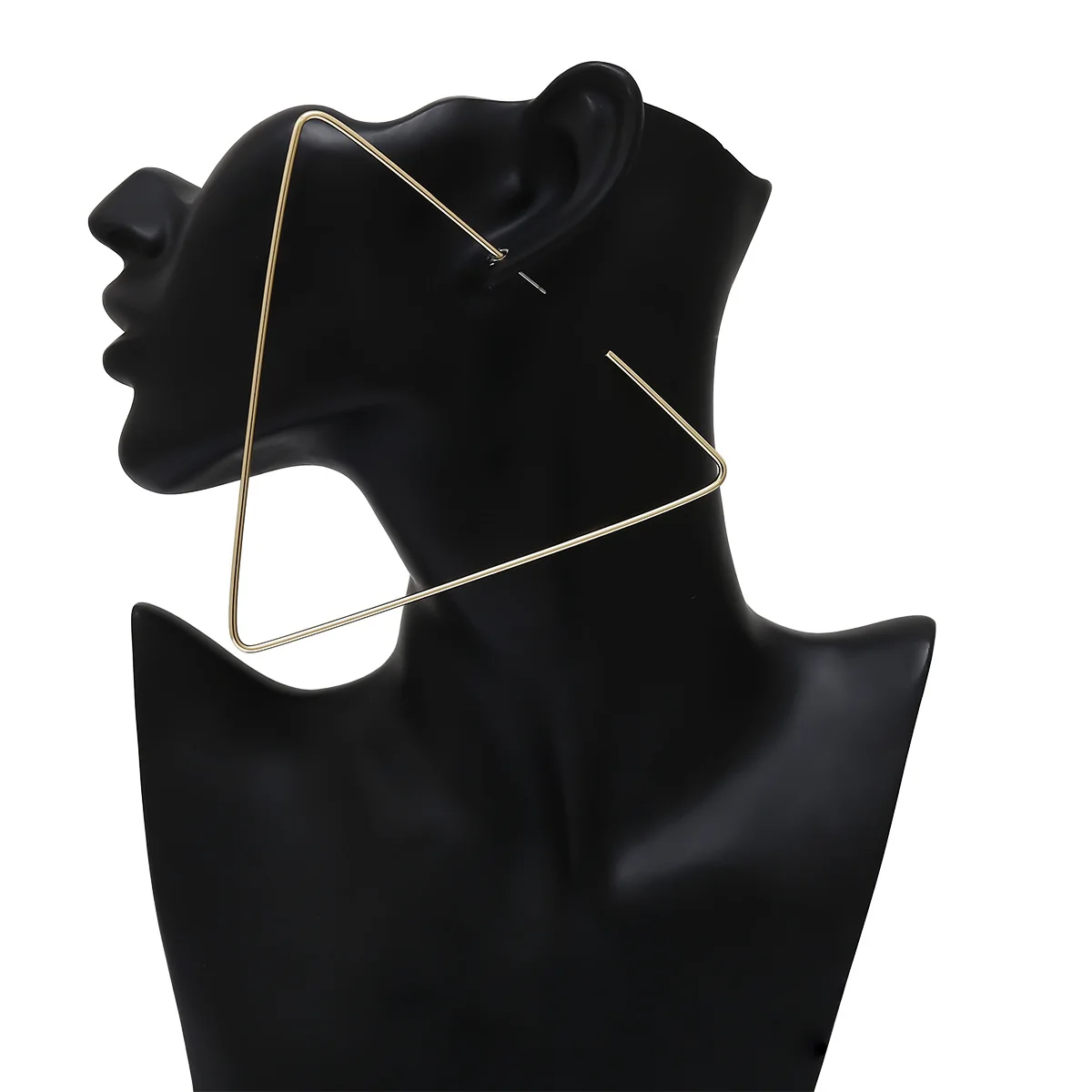 

2020 Minimalist Jewelry Gold Big Gold Plated Large Hoop Earrings Geometric Triangle Hoop Earrings For Women