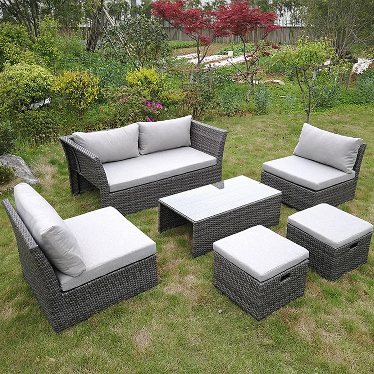 
HTB-R004 wicker sofa rattan garden sofa set furniture outdoor garden sofa set 