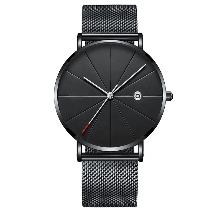 

Big Face Slim Minimalist Cheap Watch Mesh Strap Custom Logo Mens Wrist Watches
