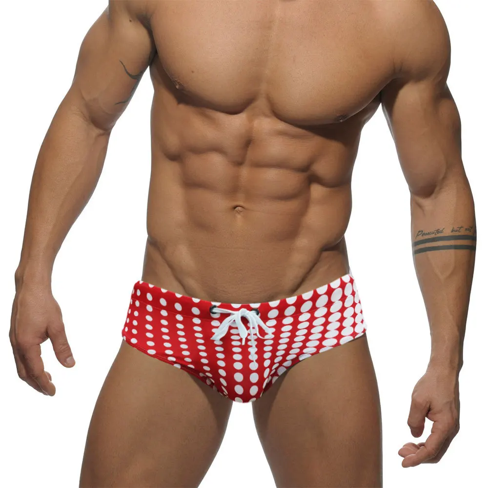 

Hot Gay Mens Swim Bikini Sexy Mens Thong Swimwear Swim Briefs Print 2021 Wholesale 100% Nylon Adults for Men Spandex / Polyester