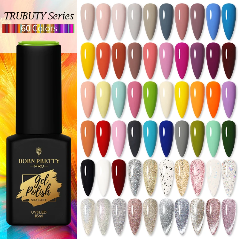 

BORN PRETTY Pro Nail Supplies New Series 15ml 66 Colors High Quality Nails Gel Soak Off UV Gel Polish, 66 colors optional