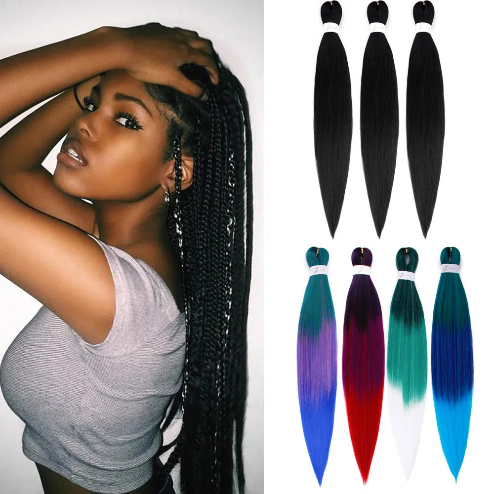 

2021 New Synthetic Pre Stretched Braiding hair synthetic Bulk ez braid hair extension For ez braid hair wholesale, More colors avalilable